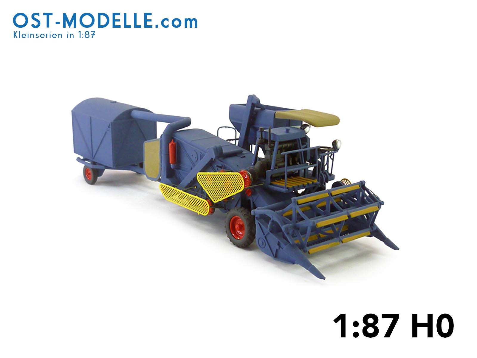 Preview: Maehdrescher E175 mit Spreuwagen blau